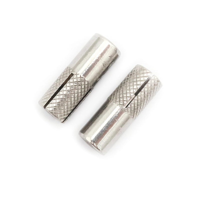 SCXCLY 25pcs Drop in Anchors, (1/4''-20) Knurled Drop-in-Anchor for Solid Concrete, Internal Forced Expansion Screw Bolts, 304 Stainless Steel(Silver) - Image 1